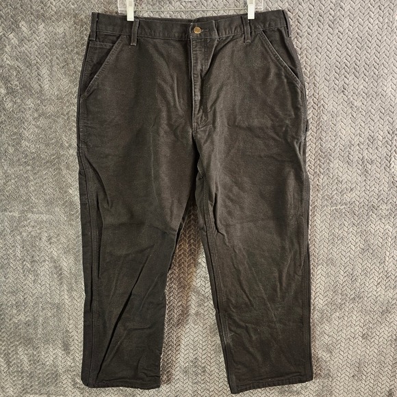 Carhartt B111 BLK Loose Original Fit Mens Flannel Lined Work Pants Size 40x30 - Picture 2 of 7